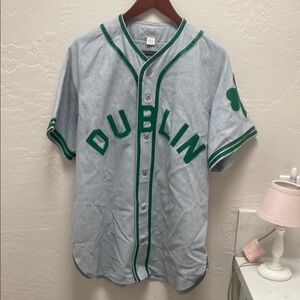 Dublin Gray and Green Baseball Shirt